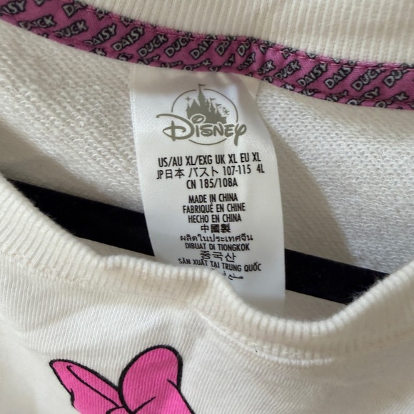 EUC Disney Daisy Duck Women’s White and Pink Sweatshirt - Picture 3 of 5